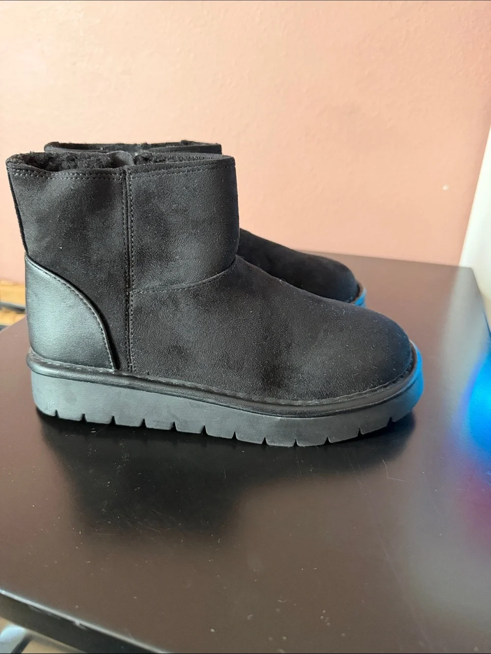 Cat & Jack Kids Black Suede Short Ankle Boots